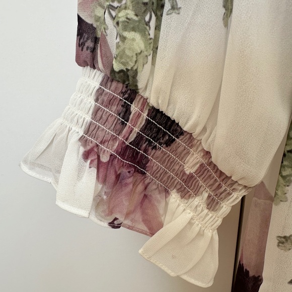 TED BAKER CAYLIEE NEOPOLITAN PUFF SLEEVE TOP - Size 1 (US 4) - Picture 7 of 8